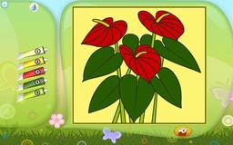 Color by Number Game - Flowers