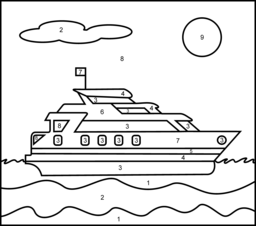 Yacht - Online Color by Number Page