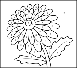 Gerbera - Online Color by Number Page