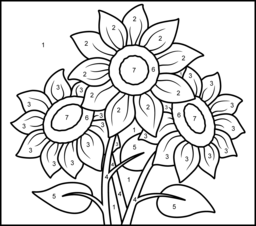 Sunflower - Online Color by Number Page