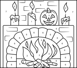 Fireplace - Online Color by Number Page