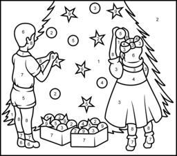 Christmas Tree - Online Color by Number Page