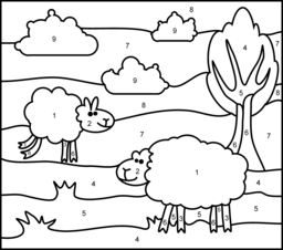 Sheep - Online Color by Number Page