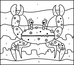 Crab - Online Color by Number Page