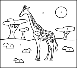 Giraffe - Online Color by Number Page