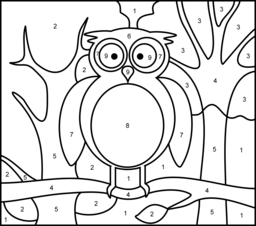 Owl - Online Color by Number Page