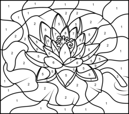 Water Lily - Online Color by Number Page - Hard