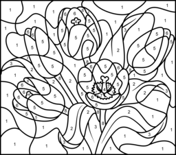 Tulip - Online Color by Number Page - Hard