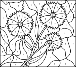 Cornflower - Online Color by Number Page - Hard