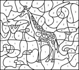 Giraffe - Online Color by Number Page - Hard