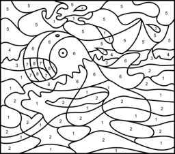 Whale - Online Color by Number Page - Hard