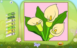 Color by Number Game - Flowers